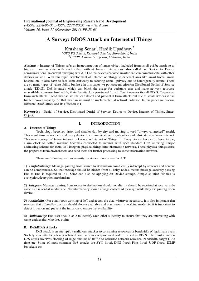 Research paper on denial of service attack